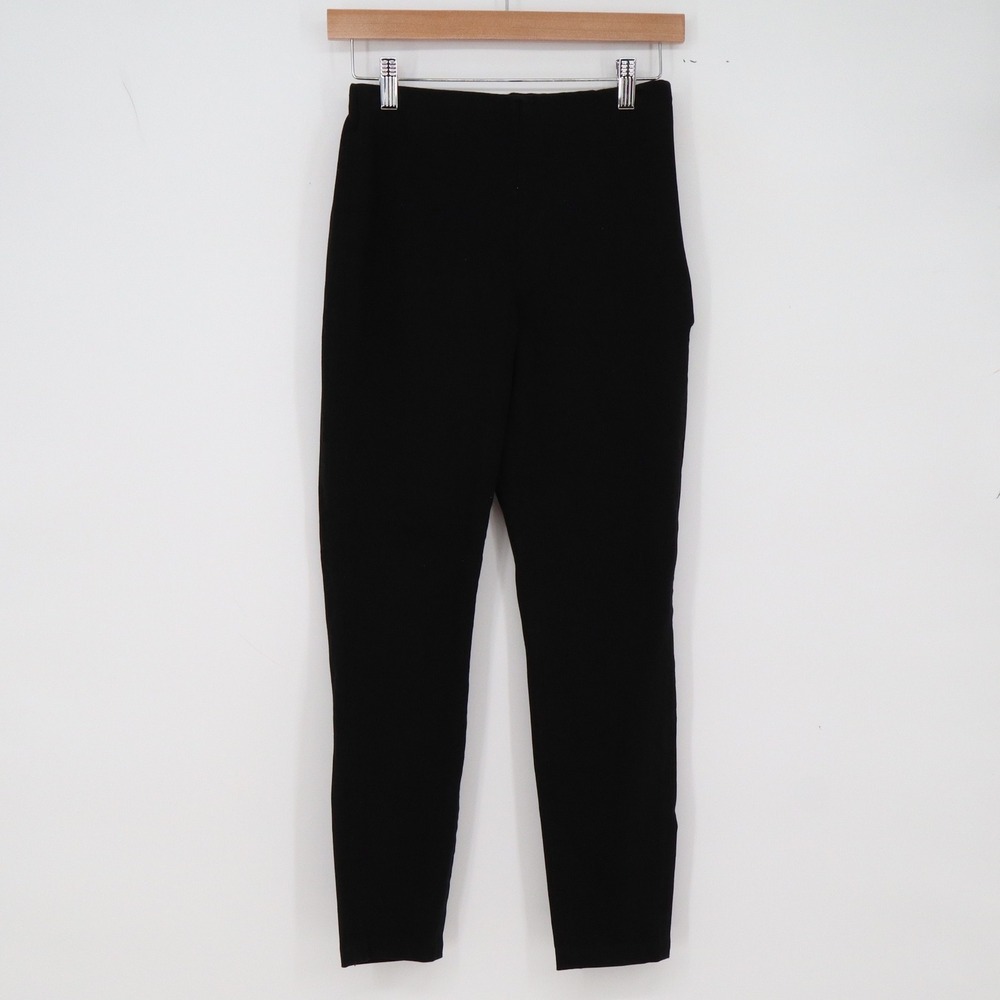 Uniqlo Trousers Womens 5 Black Slim Fit Side Zip Stretch Excellent